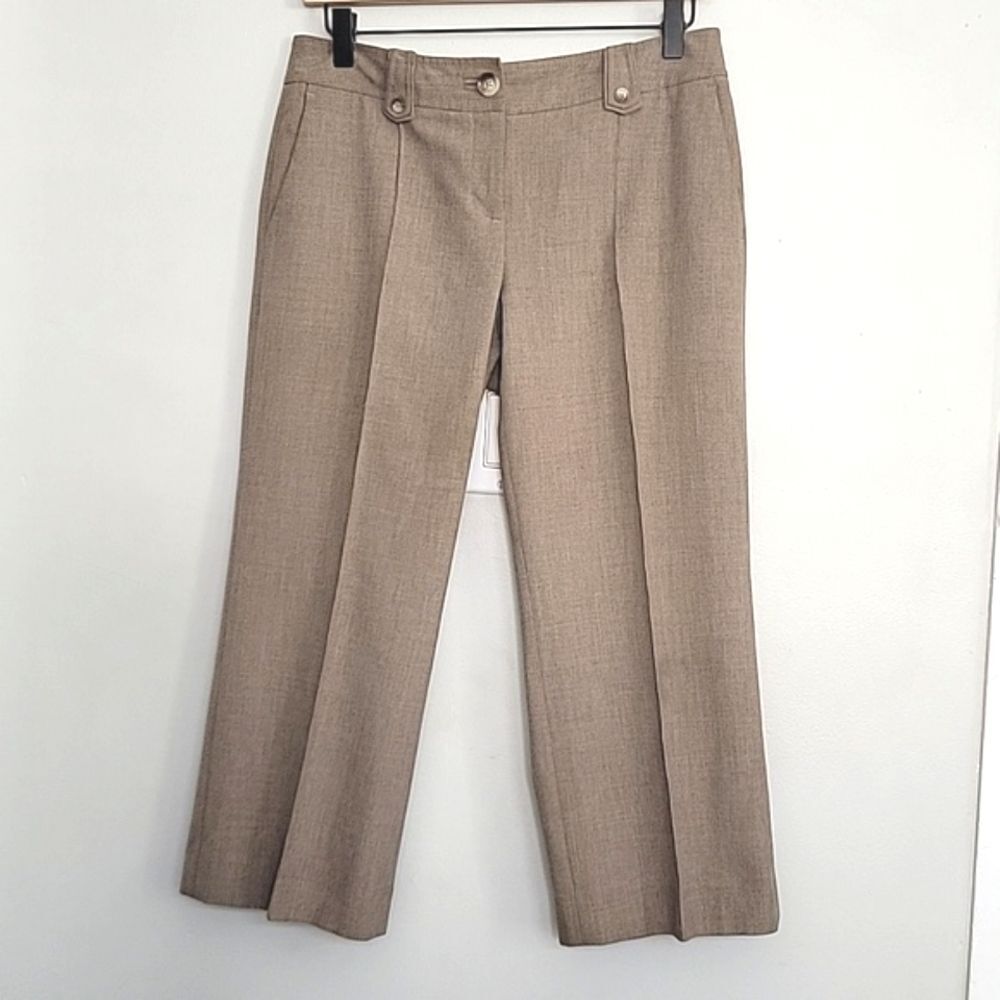 Ann Taylor Crop Dress Pant Taupe Pockets size 4P